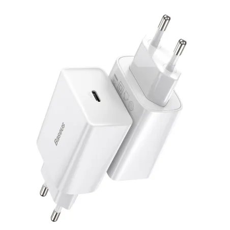 Baseus Speed Mini Quick Charger, USB-C, PD, 3A, 20W (white)